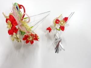 アンティーク　つまみ細工　髪飾りセット